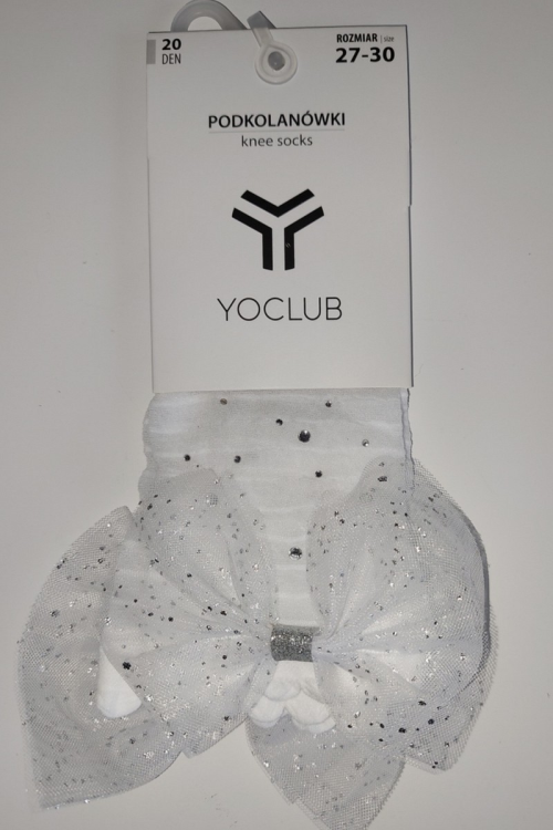 Podkolanówki YO! SKA-0228 dziewczęce z kokardką i jetami