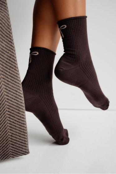 Skarpety Milena 0200-193 Prążek z Kokardką 37-41