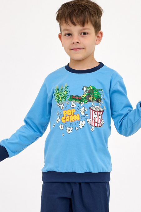 Piżama Cornette Kids Boy  593/175  Popcorn dł/r 86-128