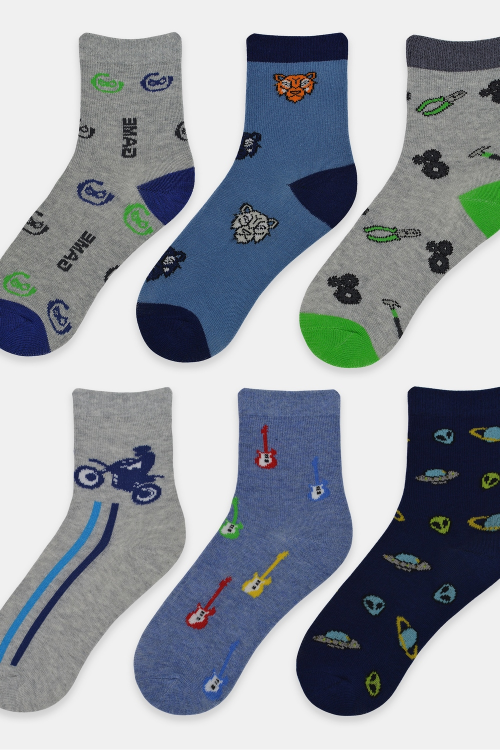 Skarpety Noviti SB001 bawełniane wzorowane