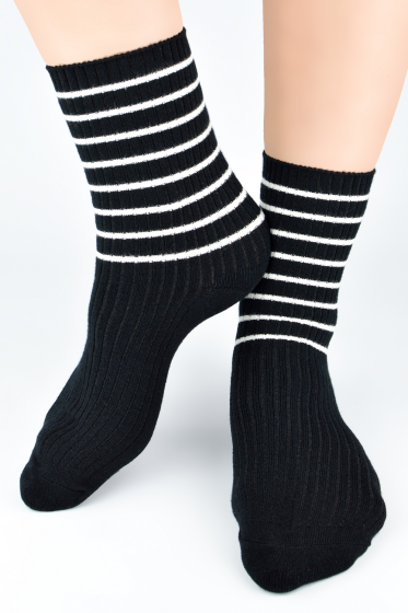 Skarpety Noviti SB140 z wełną paski 36-41