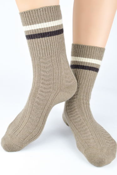 Skarpety Noviti SW024 z wełną paski 36-41