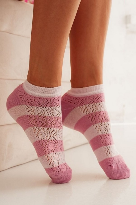 Stopki Milena ażurowe wzór i gładkie damskie  1504