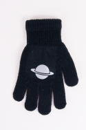 Rękawiczki YO! 5P chłopięce akrylowe z odblaskiem R-237
