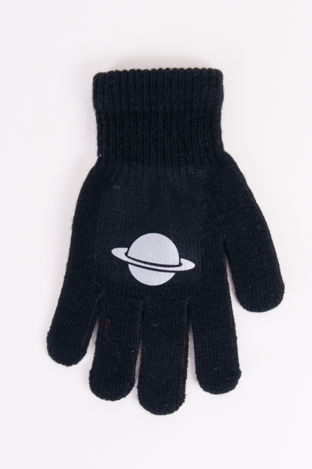 Rękawiczki YO! 5P chłopięce akrylowe z odblaskiem R-237