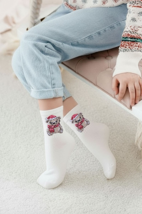 Skarpety Milena 1306-009 świąteczne Miś 29-37