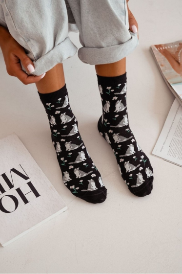 Skarpety Milena 0200-173 Kotki i Kwiatki 37-41