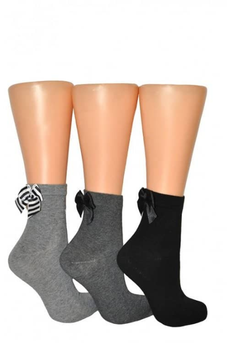 Skarpety Milena 0965 z kokardą rypsową 37-41