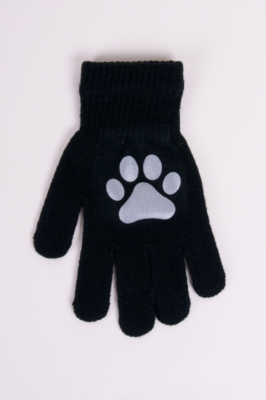 Rękawiczki YO! 5P chłopięce akrylowe z odblaskiem R-237