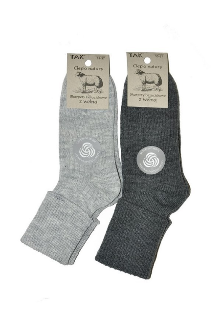 Skarpety TAK wełniane bezuciskowe damskie 1078, 1207