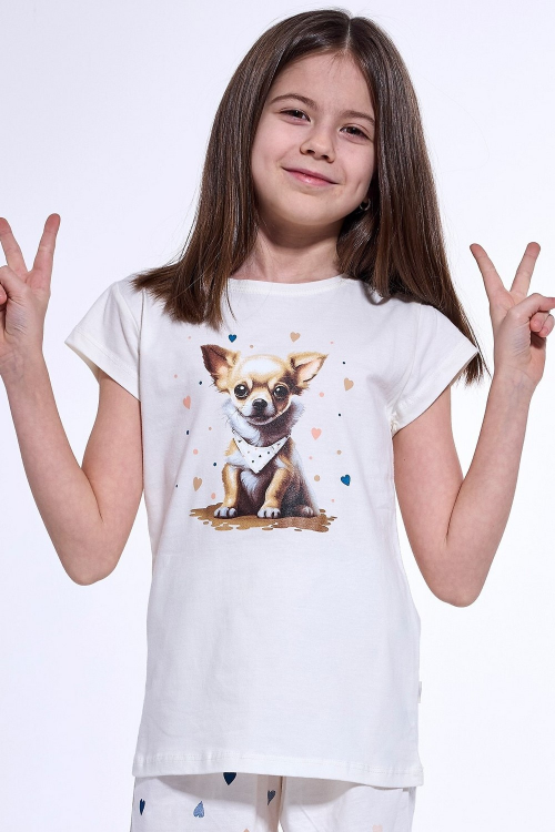 Piżama Cornette  Young  Girl 788/108 Chihuahua  kr/r