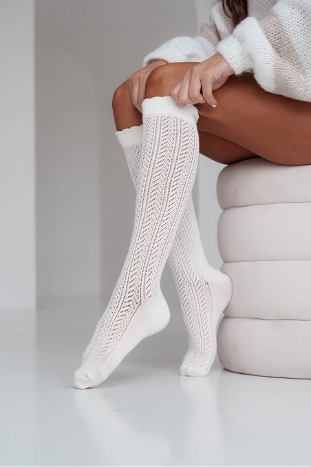 Podkolanówki Milena damskie ażurowe Warkocz 0330.001