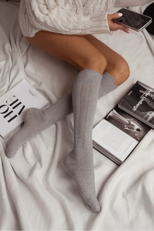 Podkolanówki Milena damskie ażurowe Warkocz 0330.002