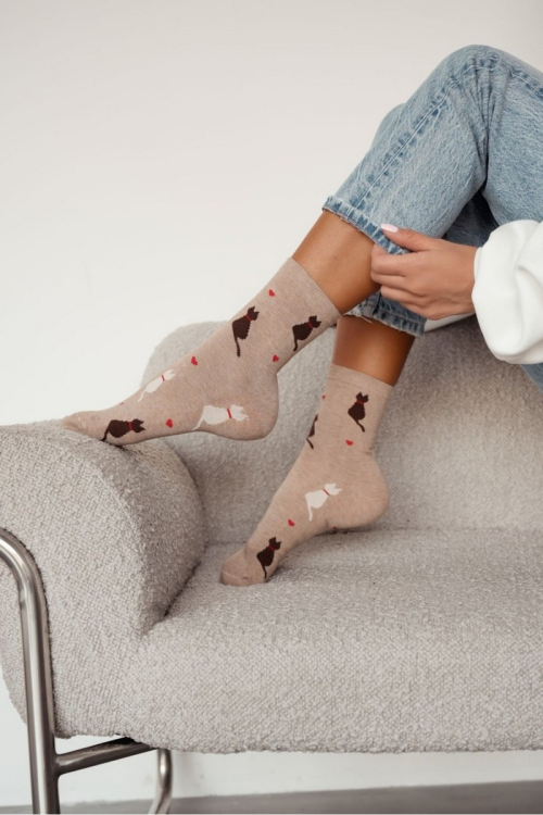 Skarpety Milena 0200-205 Koty i serduszka 37-41