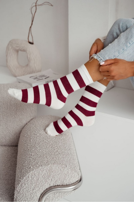 Skarpety Milena 0200-194 Szerokie paski 37-41