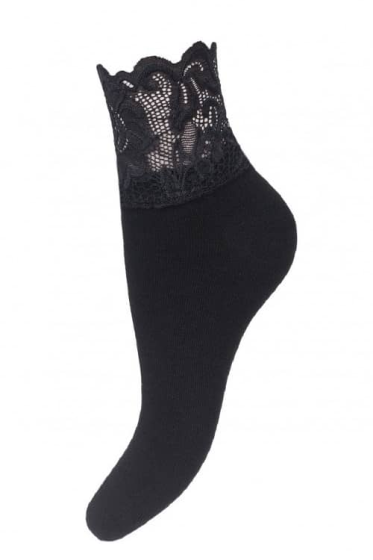 Skarpety Milena 1061 z szeroką koronką 37-41
