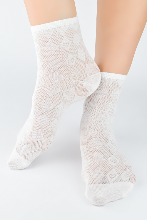 Skarpety Noviti SB124 baw serca za kostki 35-42