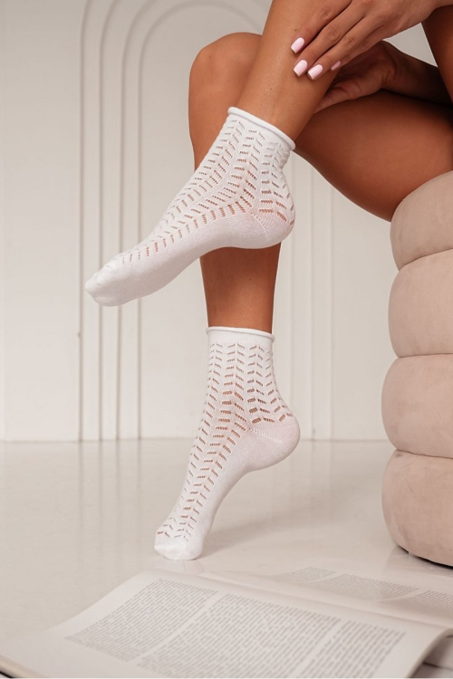 Skarpety Milena 0989-004 ażurowe bezuciskowe 37-41