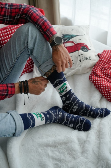 Skarpety Milena 1290-030 świąteczne Samochód z choinką 38-46