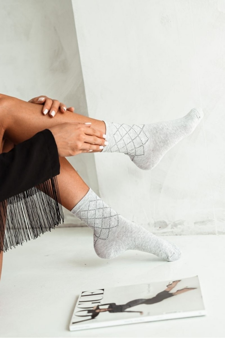 Skarpety Milena 0200-051 Delikatna Krata 37-41